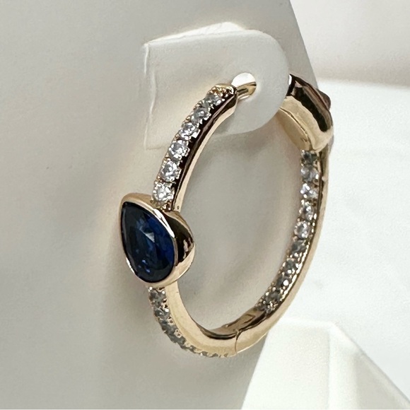 Bomb Party September Sapphire We Love A Hoop Moment Earrings RBP8162 NWT - Picture 3 of 4